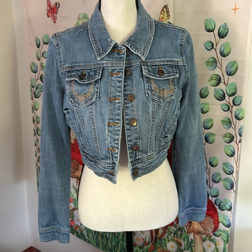 Upcycled jean jacket - Picture 2 of 7